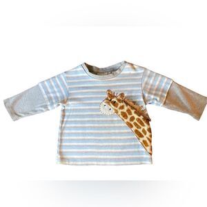 Cachcach Striped Giraffe Appliqué Kids Shirt size 24M